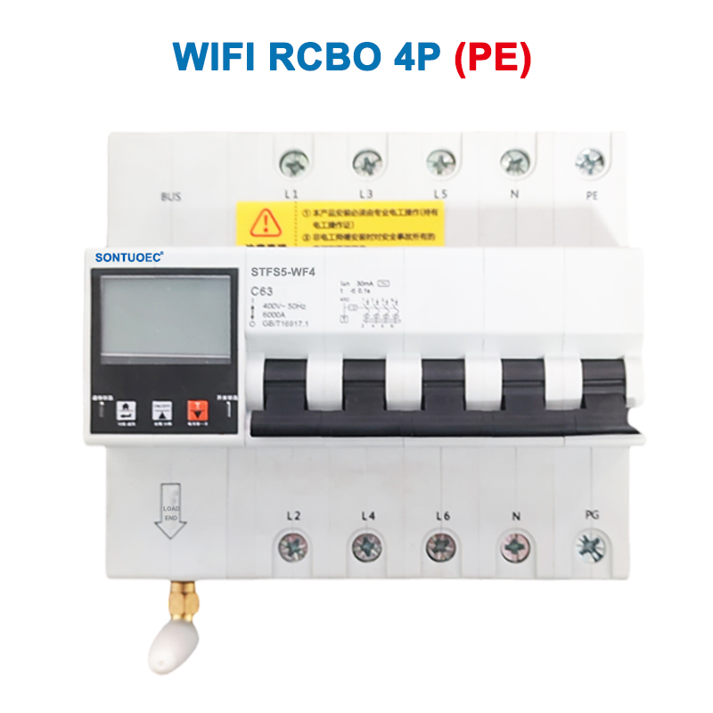 WiFi STFS5-63シリーズマルチ機能IoTインテリジェントRCBOインテリジェントサーキットブレーカー